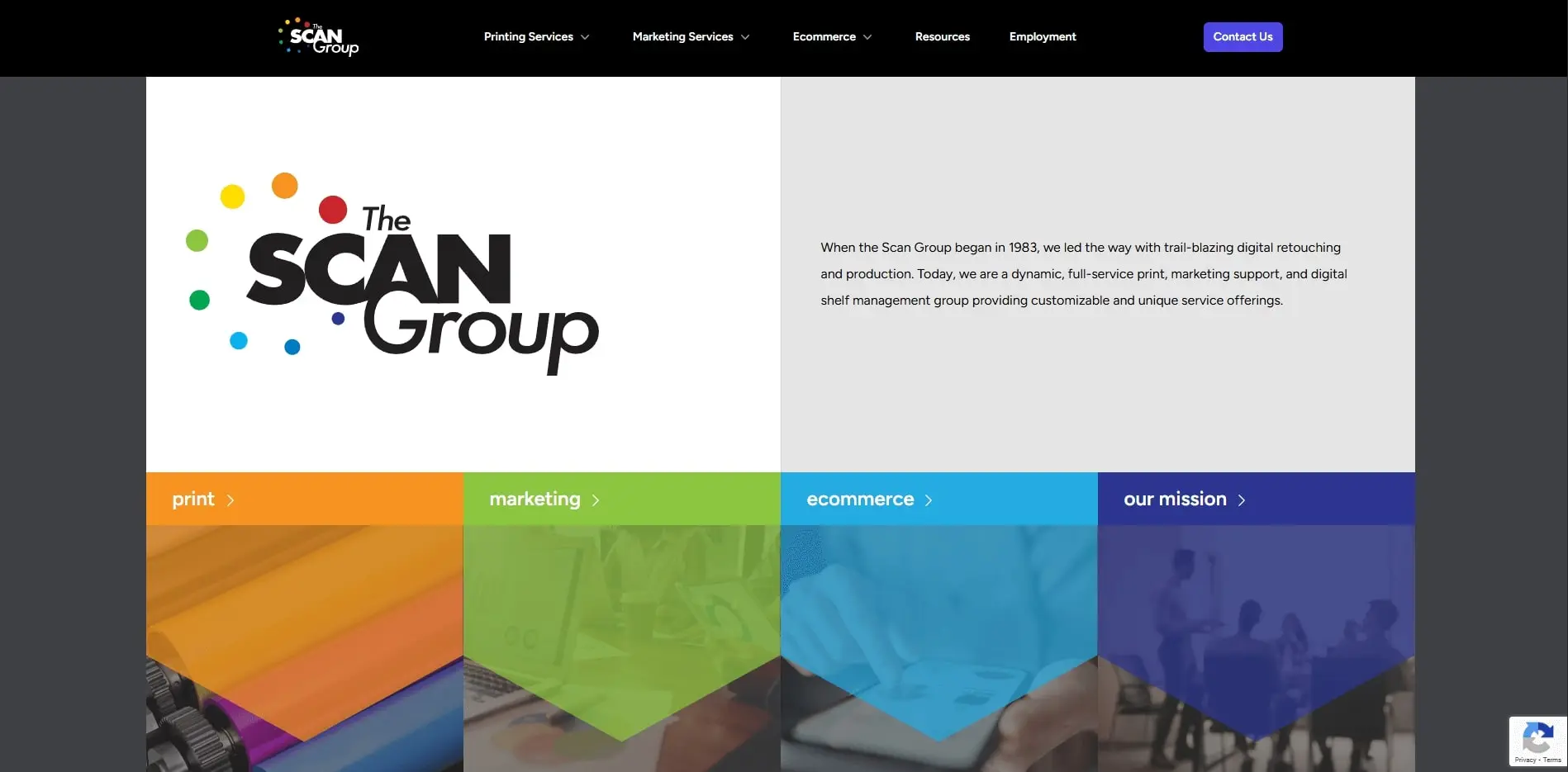 The Scan Group website screenshot